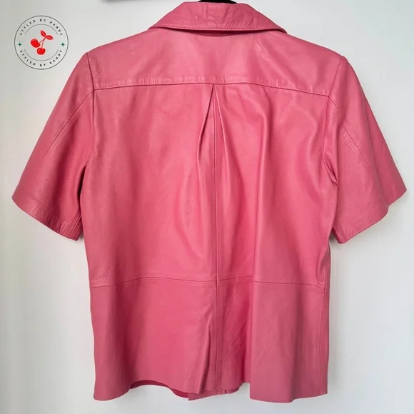 REMAIN Birger Christensen Sienna Leather Utility Shirt in Pink